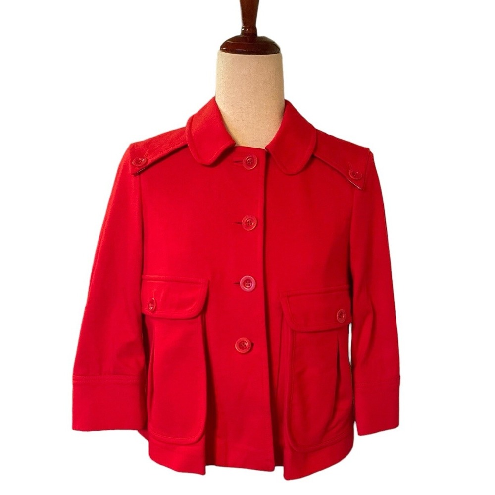 See By Chloe Red Cotton Crop Style Jacket Women's‎ Size 4 EUC
